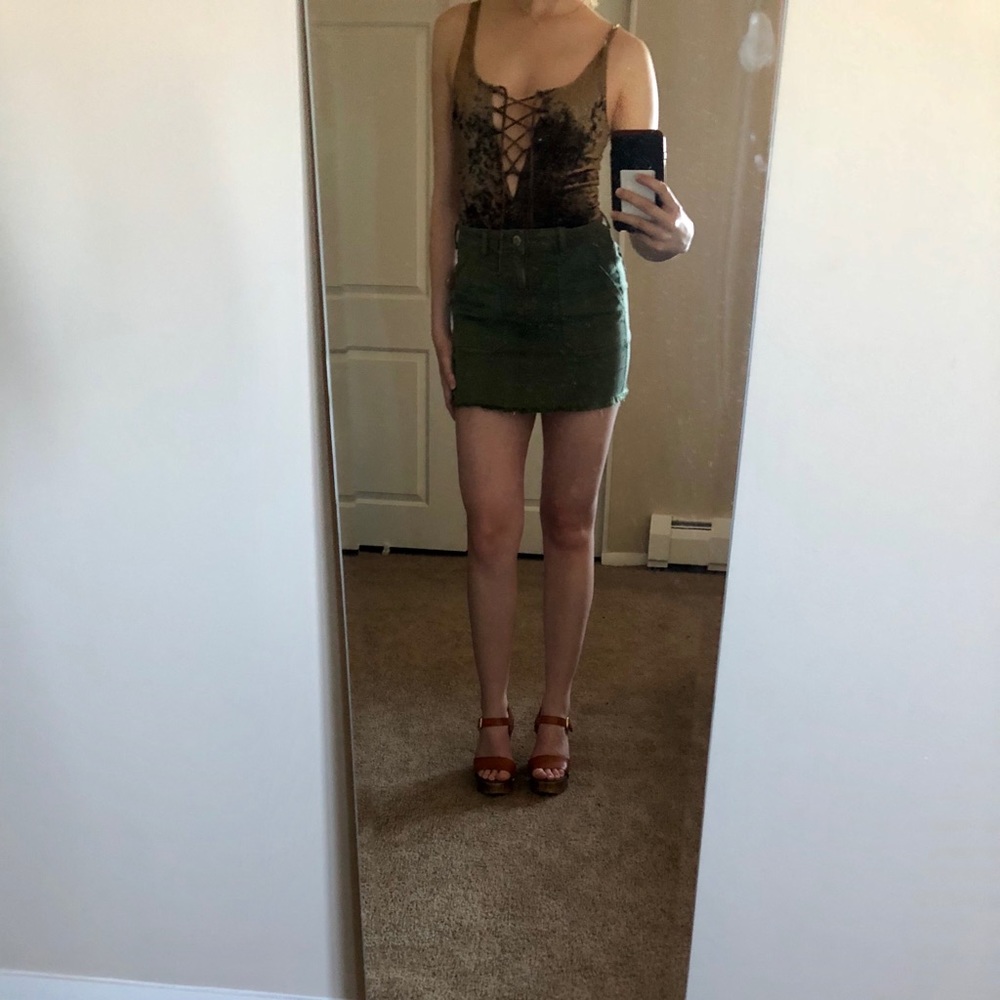 Crushed brown velvet bodysuit